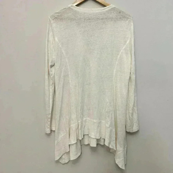 Eileen Fisher 100% Linen Button Front V-Neck Cardigan White Women's  Medium - Picture 7 of 14